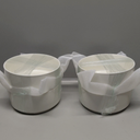 MALACASA 4 Pieces Porcelain Dinnerware Set, Modern White Dish Set for 4, Premium Serving Bowl Set