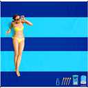 BYDOLL Beach Blanket Waterproof Sandproof 78''110'' Suits1-7 Adults Compact Lightweight Oversized Sand-Free Blanket Large Picnic Mat for Beach Travel Camping Hiking (Blue Mix)