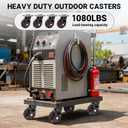 5 Inch Outdoor Heavy Duty Casters Wheels Set of 4, Sturdy Large Rubber Casters with Brake, Industrial Grade Plate Swivel Castors 1080 LBS with Knobby Tread for Workbench, Cart, Chicken Coop