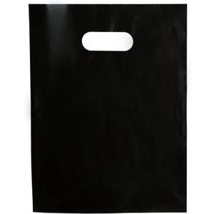 Choice Marts Merchandise Bags 100 Black 9"x12" Size 1.5Mil Thick With Handles