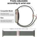 Braided Stretchy Band Compatible with Apple Watch Bands 38mm/40mm/41mm/(42mm-series 12 11 10) Women Men, Soft Nylon Solo Loop Magnetic Sport Strap
