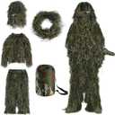 Slendor Ghillie Suit - 5 in 1 Ghillie Suit for Hunting, 3D Camouflage Suits for Unisex Adults & Youth, XLarge or XXLarge, Woodland