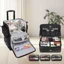 OCHEAL Rolling Makeup Train Case,with 7 Pcs Clear Makeup Bags, Makeup Case On Wheels Carry On Travel Cosmetic Organizer Suitcase, Extra Large Storage Trolley for Hairstylist Cosmetology Artist