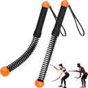 TRELC Upgrade Weighted Ropeless Battle Ropes, 2PCS Cordless Battle Rope for Home Gym, HIIT, Strength, Quiet Portable Training Rope, Workout Ropes Versatile Fitness Equipment(Black&Orange)