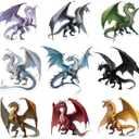 Pre-Assembled Dragon Party Decorations  2 Pre-Strung Dragon Banners & 9 Dragon Swirl Spirals with 9 Realistic Designs for Wall, Door & Ceiling