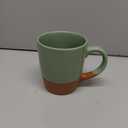 Smilatte 20 OZ Large Coffee Mug, Nice Ceramic Boss Tea Cup with Big Handle for Dad Men Women, Unique Style For Any Kitchen, Green-Brown