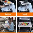 Large Car Seat Tray Table, Foldable Travel Tray for Kids Car Seat, Height Adjustable Car Lap Desk for Laptop Computer Tablet, Rear Seat Food Eating Tray, Car Travel Essentials for Long Trips