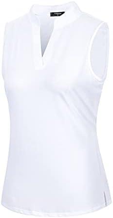 Vidusou Womens Sleeveless V Neck Golf Polo Shirts Large