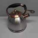 Whistling Stovetop Tea Kettle Food Grade Stainless Steel, Hot Water Fast to Boil for Stove Top-3.0Q (Silver-RW)