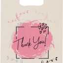 Ysmile Thank You Beige Plastic Shopping Bag, 11.8x15.8 Inch, Versatile Carrier Bag