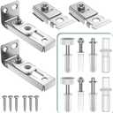 Bifold Door Hardware Repair Kit - 2 Pack Bi-fold Sliding Closet Door Hardware Kit for 7/8" to 1" Track, Folding Pocket Door Replacement Parts Set Include Top Bottom Pivots Bracket and Guide Wheel
