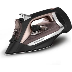 Rowenta Iron Steamer for Clothes, Stainless Steel Soleplate, Iron with Retractable Cord, Black, DW2459