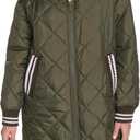 Champion Women's Mid-Length Diamond Quilted Shawl Collar Jacket, Olive, Large