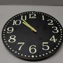 Wall Clock, 12 Inch Battery Operated Glow in Dark Night Light Wall Clock Non-Ticking for Living Room Kitchen Office Bedroom, Large
