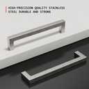 Homdiy 12 Pack 5 Inch Brushed Nickel Drawer Handles Silver Square Bar Pulls Stainless Steel Hardware for Cupboard Door