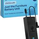 The Blue Cactus Rechargeable Battery for Reclining Furniture - 2500mAh Battery, 2-Pin Furniture Connector - Charger Not Included - Replacement Pack with LCD Display for Sofa, Couch, Recliner Chair