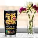 Ani-Cirla School Bus Driver Appreciation Tumbler, Best Bus Driver Gift, End of Year Gift for Men (20oz, Black1)