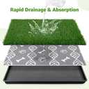 LOOBANI Large Dog Grass Pad with Tray - 35x23in Dog Litter Box with 2 Artificial Grass Patch + 2 Washable Pee Pads - Quickly Absorbency Indoor Outdoor Potty for Patio Balcony Apartment Use