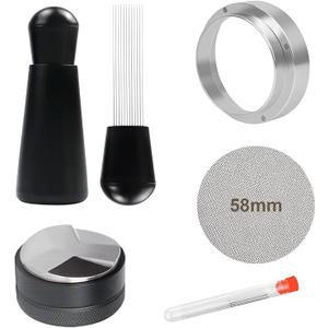 Espresso Accessories Kit, Espresso Distributor, Dosing Funnel and Puck Screen Set, WDT Tool Espresso, Coffee Tamper Espresso Machine Accessories for Portafilter Barista Tools