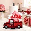 Valentine's Day Paper Towel Holder, Red Truck Paper Holder, Love Letter Heart Paper Towel Holder, Winter Spring Holiday Decoration for Kitchen Countertop Bathroom Home Farmhouse