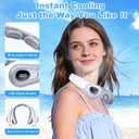 Portable Neck Fan Rechargeable - [with LED Display] 5 Speeds, 5000mAh Battery Operated Wearable Personal Cooling Bladeless Fan for Outdoor Travel, Gifts for Men Women Kids,Gray