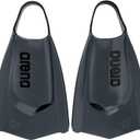 Arena Unisex Adult Powerfin Pro II Swim Training Fins Men and Women Silicone Short Blade Flippers Left/ Right Customized, Black, Size 4.5-5.5