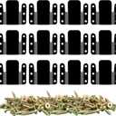 DEEPDREAM 12 Pcs Sectional Couch Clips Metal Sofa Connector Interlocking Furniture With 74 Pcs Screws (Black-12pcs)