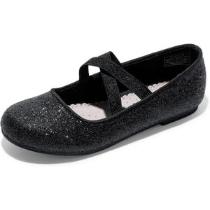DREAM PAIRS Girls Ballerina Dress Shoes Mary Jane Flats (2 Little Kid, Black)