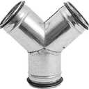 4'' Inch Duct Splitter for Exhaust Fan Dryer Vent Hose 3 Way Duct Hose Connector, Y Shape, Y Joint Metal (4'' Inch, Y Shape with Rubber Gasket)