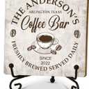 2 x Funny Office Desk Decor, Coffee Bar Accessories, Coffee Bar Wooden Sign, Birthday Christmas Inspirational Gifts for Women Men Family Friends, Cute Cool Desk Accessories for Home Office-D14