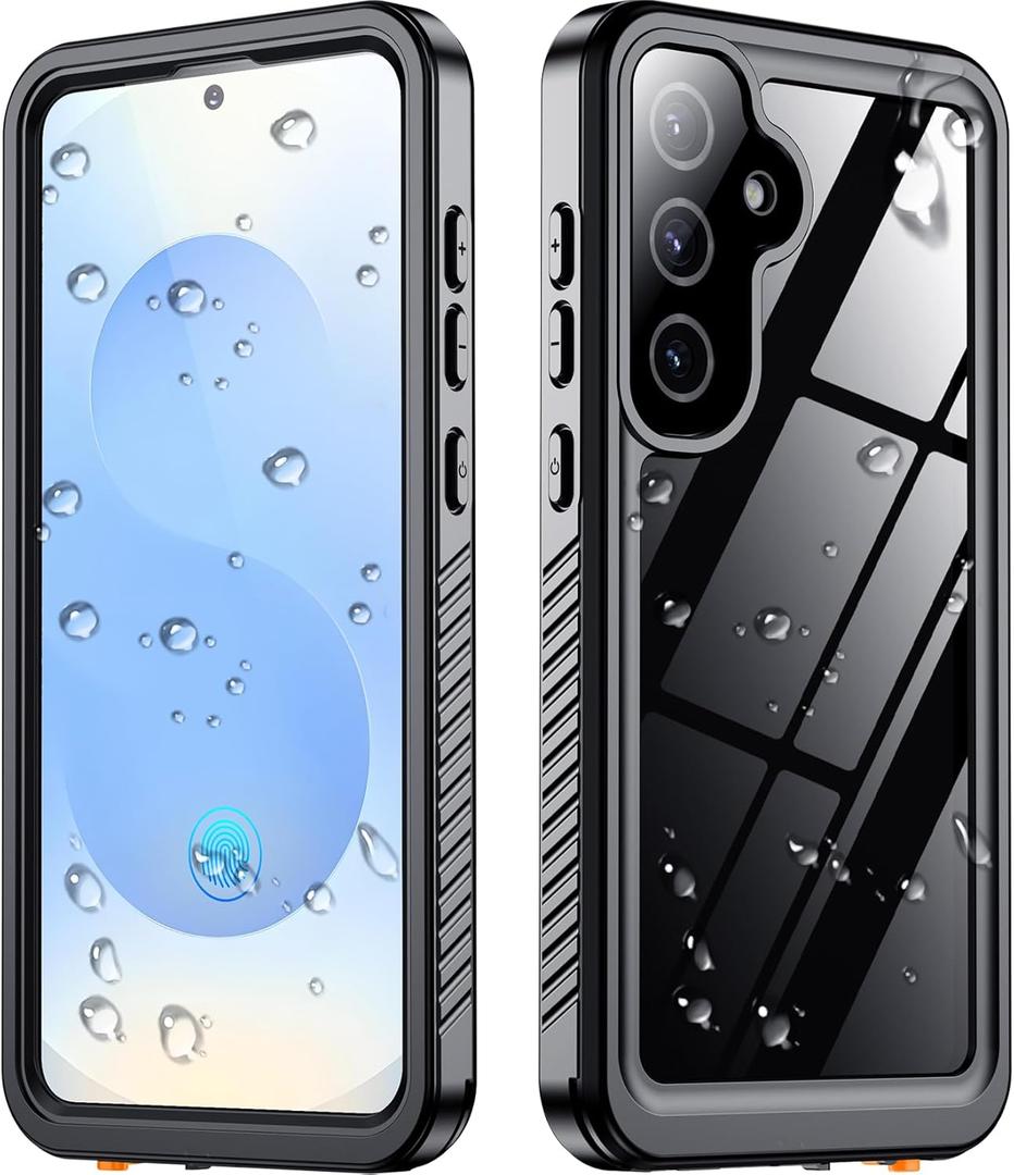 SPIDERCASE Only Designed for Samsung Galaxy S25 Case Waterproof,Built-in [ Screen + Camera Lens Protector][IP68 Underwater] Full Protection Heavy Duty Shockproof Anti-Scratched Phone Case,Black