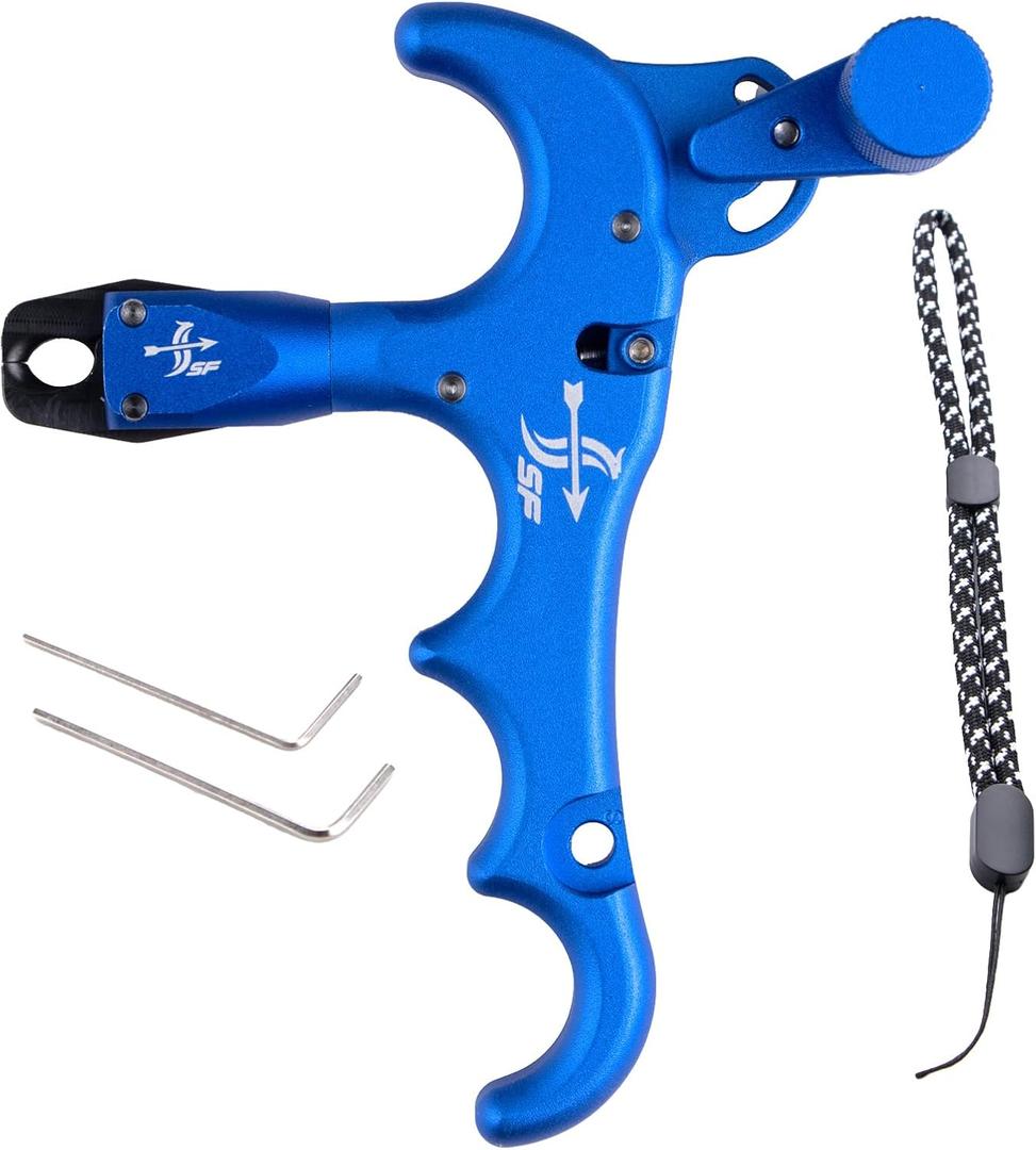 Bow Release for Compound Bow, 4-Finger Archery Release Trigger, 360° Rotatable Thumb Release Aid, Archery Compound Bow Accessories