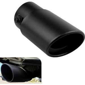 Stainless Steel Inlet Exhaust Tip, Adjustable 2.75-3" Car Exhaust Tip, Heavy-Duty Auto Exhausts Pipe Tail Throat Tailpipe, Black Powder Coated Auto Replacement Exhausts Pipes, for Most Car
