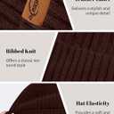 AlisOker Beanie Hat for Men Women, Unisex Warm Winter Knit Cap Soft Fleece Lined Hat (Coffee)