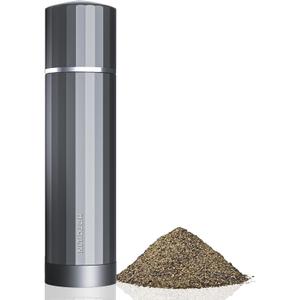 Manual Pepper Grinder, Heavy Duty Metal Pepper Mill with Adjustable Coarseness, High Output Grinding, Magnetic Powder Chamber, Refillable Pepper Grinder for Kitchen(Deep Gray)