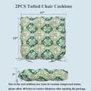 FUNHOME Set of 2 Outdoor Chair Cushions,Water-Resistant Tufted Seat Cushions for Patio Furniture,19 x 19 x 5 Inch, Patio Cushion for Rocking, Camping, Kitchen Chairs Green Medal