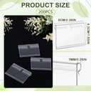 Tatuo 200 Pcs Reusable Plastic Wire Shelf Label Holders, Price Card Sign for Pantry Retail Supermarket Merchandise Shopping Mall Shop Ticket Display Holder Clip on Design, 2.36" L x 1.65" H (Clear)