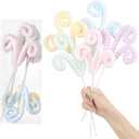 5Pcs Pastel Christmas Tree Picks, 14.5 Inch Glitter Candy-Shaped Curly Ornaments for Xmas Tree Topper, Wreath, Vase, Garland Home Holiday Decor (Style 3)