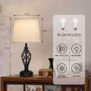 Ruiever Touch Table Lamps Set of 2, nightstand lamp with USB Ports Bedside 3 Way Touch dimmer Desk lamp for Living Room Bedroom,Black Painted Spiral cage Base Design Warm White dimmer Bulbs Included.