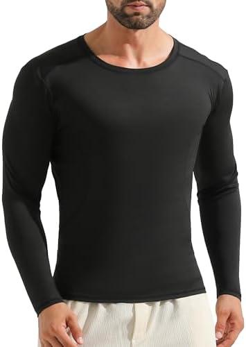 Angel season Men's Rash Guard Shirts UPF 50+ Long Sleeve Swim Shirts Quick Dry UV Sun Protection Lightweight M