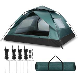 34 Person Dome Camping Tent, Instant Setup Waterproof Tent with Rainfly, 5000MM PU Floor, Breathable Ventilation, Easy Set Up Tent for Camping, Backcountry & Backyard