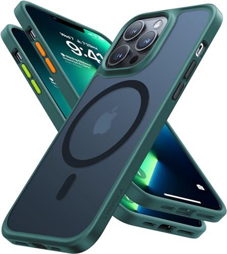 TORRAS Magnetic & Shockproof for iPhone Case (Translucent Green, for iPhone 13 Pro)