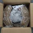 Boho Ceiling Fan with Light and Remote,Rattan Fandelier Ceiling Fan with Light Flush Mount Woven Farmhouse Caged Ceiling Fans for Bedroom Living Room Kitchen(Enclosed 6 Speeds)