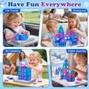 Mini Magnetic Tiles Travel Set 40PCS with Iron Box Princess Castle Pretend Girl Play Toys Age 3 4-5 6-8, Educational Portable Magnet Building Tiles Christmas Birthday Gifts for Toddlers Boys & Girls