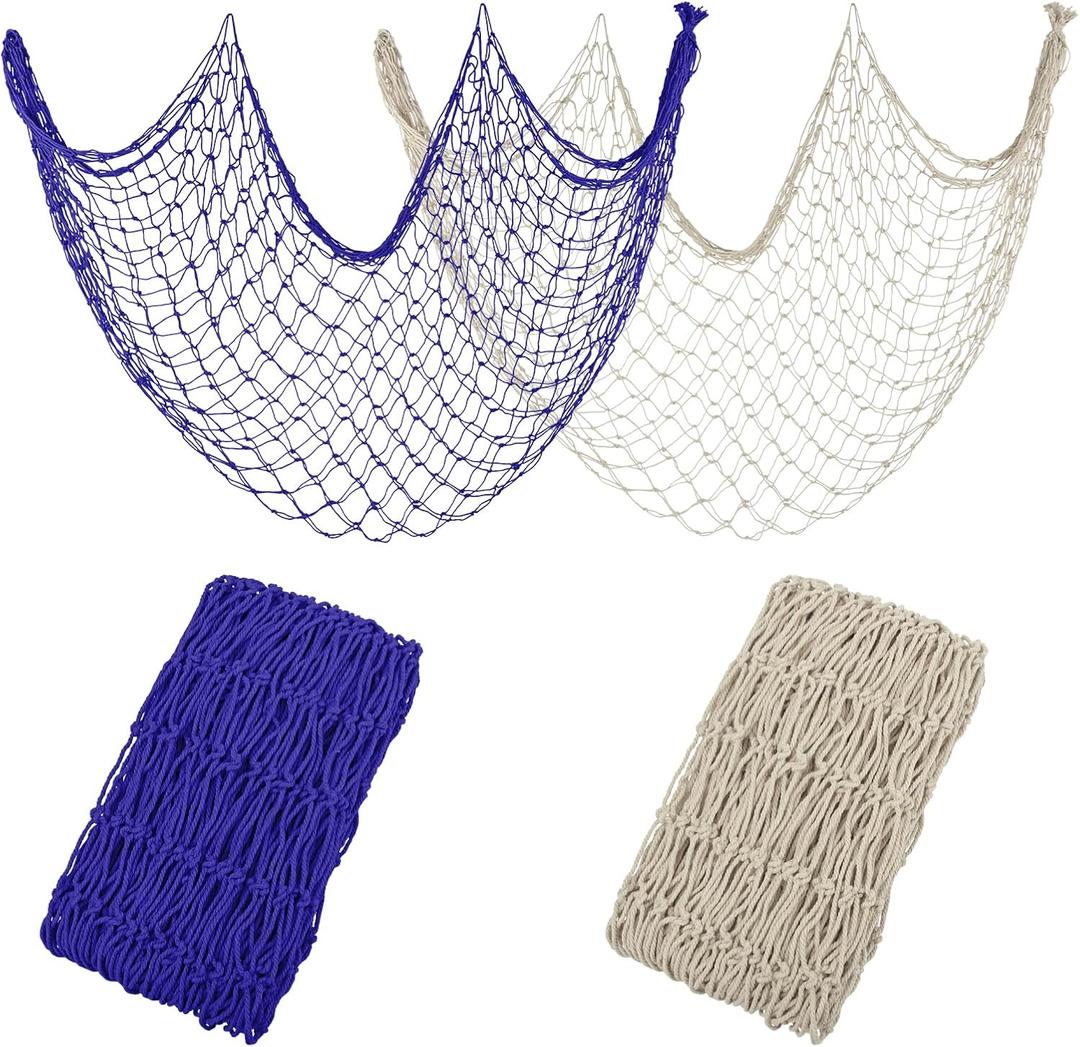 2 Pack Fish Net Decorations for Party