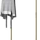 2 Pack Adjustable Single Costumer Clothes Stand Adjustable from 48" to 72" Clothing Display Metal Freestanding Garment Holder Costumer Rack for Large Shop Retail Store(Gold)