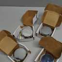 Pomunty 4 Pack Trailer Door Locks Keyed Alike Heavy Duty Hockey Puck Locks Reinforced Hidden Shackle Padlocks w/8 Keys Solid Steel Lock for Trailers Trucks Vans Shed Gates Garage