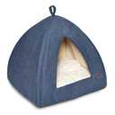 Best Pet Supplies Dog House Bed Crate Mat Tent Indoor Round Soft Plush for Small, Medium, and Large Breeds - Navy, 19 x 19 x H:19"