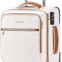 BAGSMART Underseat Carry On luggage Airline Approved, 16-inch Small Softside Underseater Travel Suitcase with Spinner Wheels Overnight Bag Small Rolling Carry-on for Women Men Weekender,Beige