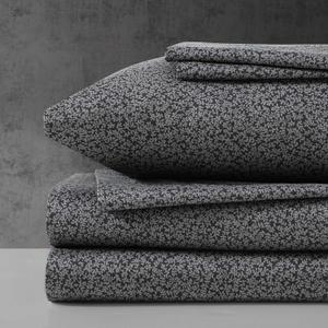 Kenneth Cole - King Sheet Set, Super Soft Wrinkle-Resistant Bedding with Bonus Pillowcases, Floral Home Decor, Oeko-Tex Certified (Chill Flowers Charcoal, King)